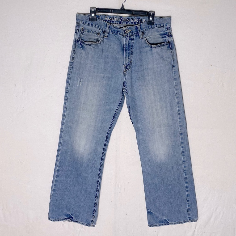 Vintage Y2K American Eagle Light Wash Bootcut Jeans 33/30 Grunge Streetwear